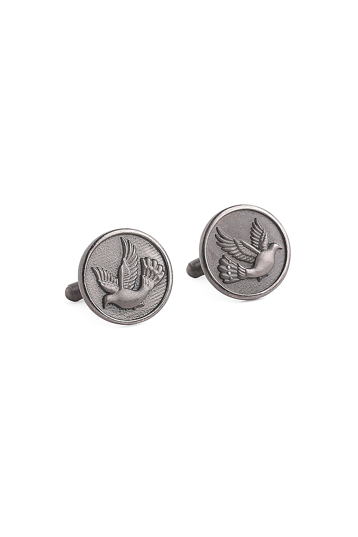 Black Tone Brass Flying Bird Cufflinks (Set of 2) by Cosa Nostraa at Pernia's Pop Up Shop