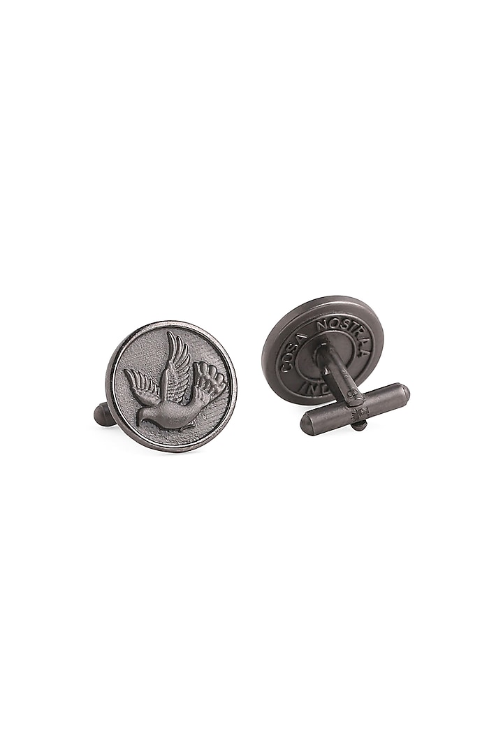 Black Tone Brass Flying Bird Cufflinks (Set of 2) by Cosa Nostraa at Pernia's Pop Up Shop