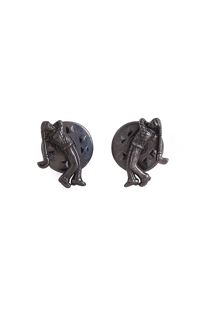 Black Tone Brass Golfer Collar Tips (Set of 2) by Cosa Nostraa at Pernia's Pop Up Shop