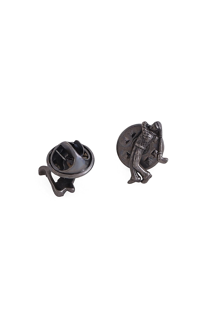 Black Tone Brass Golfer Collar Tips (Set of 2) by Cosa Nostraa at Pernia's Pop Up Shop