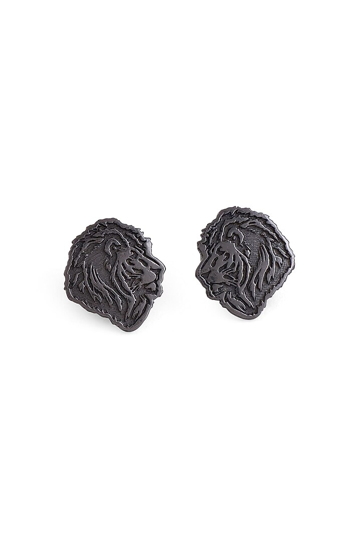 Black Tone Brass Lion's Mane Collar Tips (Set of 2) by Cosa Nostraa at Pernia's Pop Up Shop