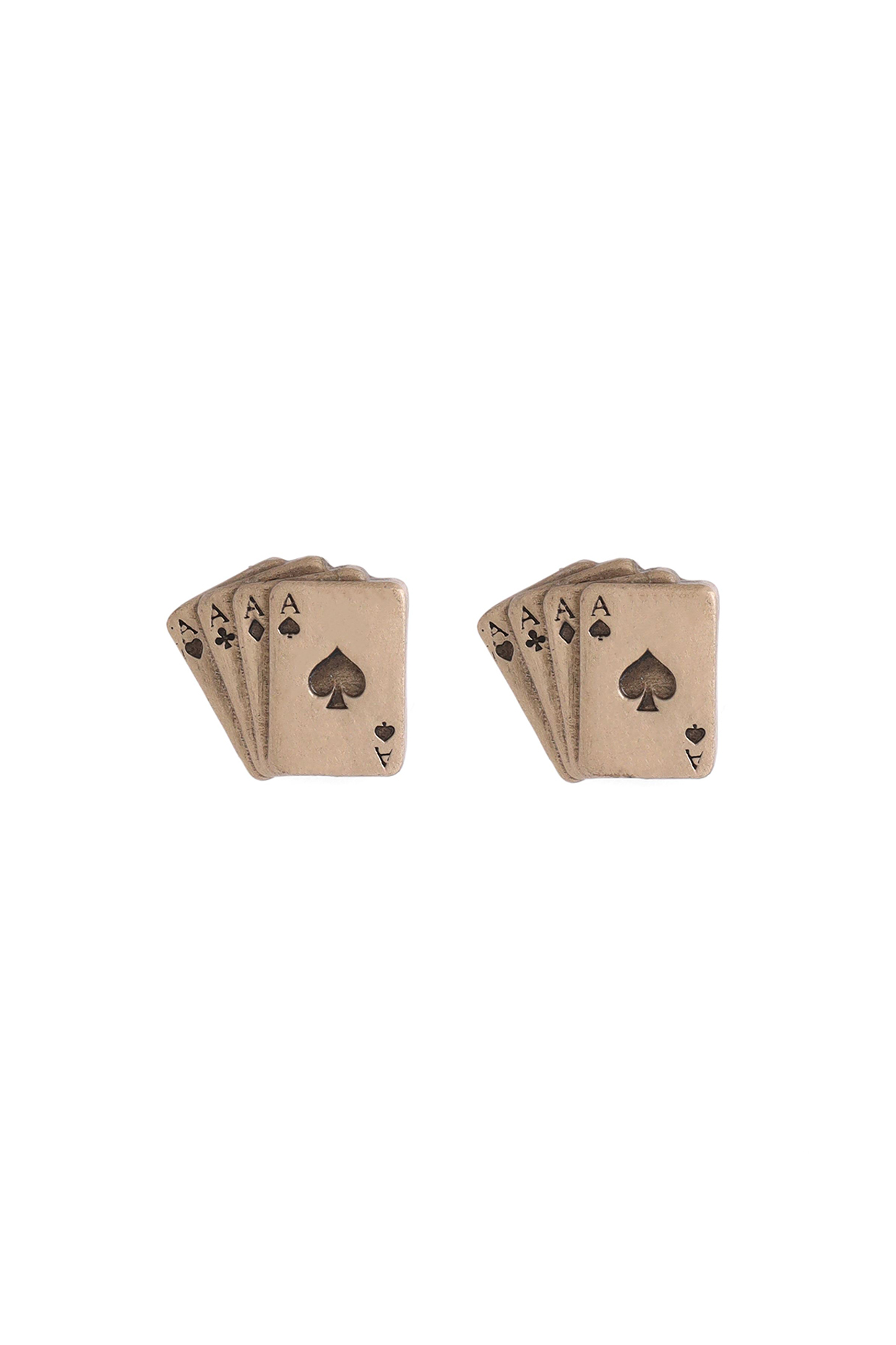 Antique Gold Brass Aces Rule Collar Tips (Set of 2) by Cosa Nostraa