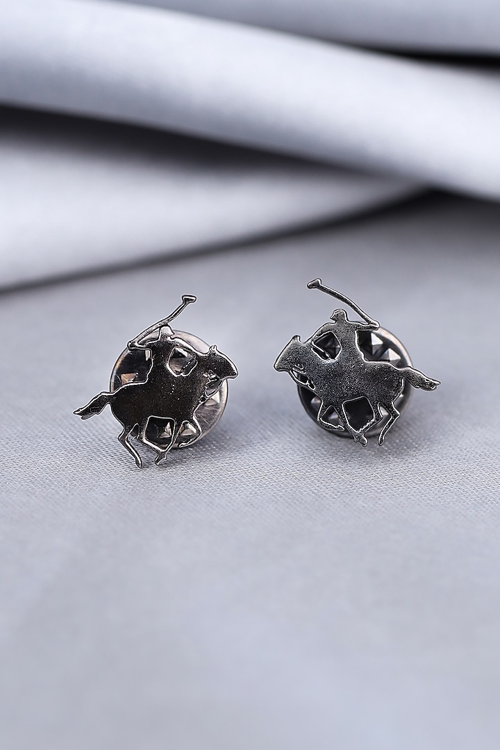 Black Tone Brass Warrior Collar Tips (Set of 2) by Cosa Nostraa at Pernia's Pop Up Shop