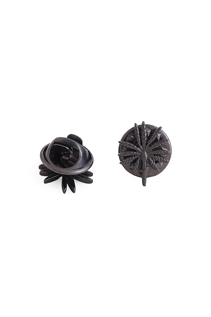 Black Tone Brass Floral Collar Tips (Set of 2) by Cosa Nostraa at Pernia's Pop Up Shop