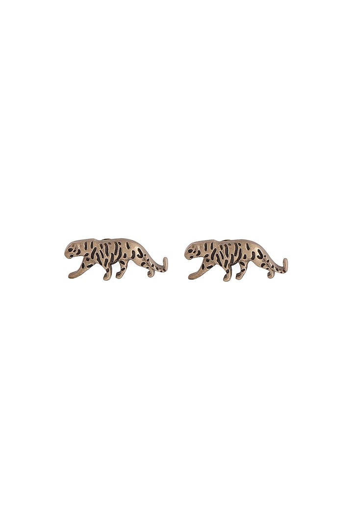 Antique Gold Brass Calm Cheetah Collar Tips (Set of 2) by Cosa Nostraa at Pernia's Pop Up Shop