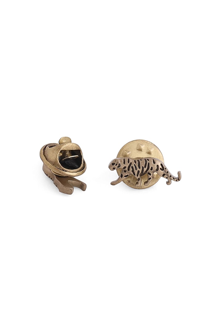 Antique Gold Brass Calm Cheetah Collar Tips (Set of 2) by Cosa Nostraa at Pernia's Pop Up Shop