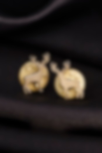 Antique Gold Brass Daring Deer Collar Tips (Set of 2) by Cosa Nostraa