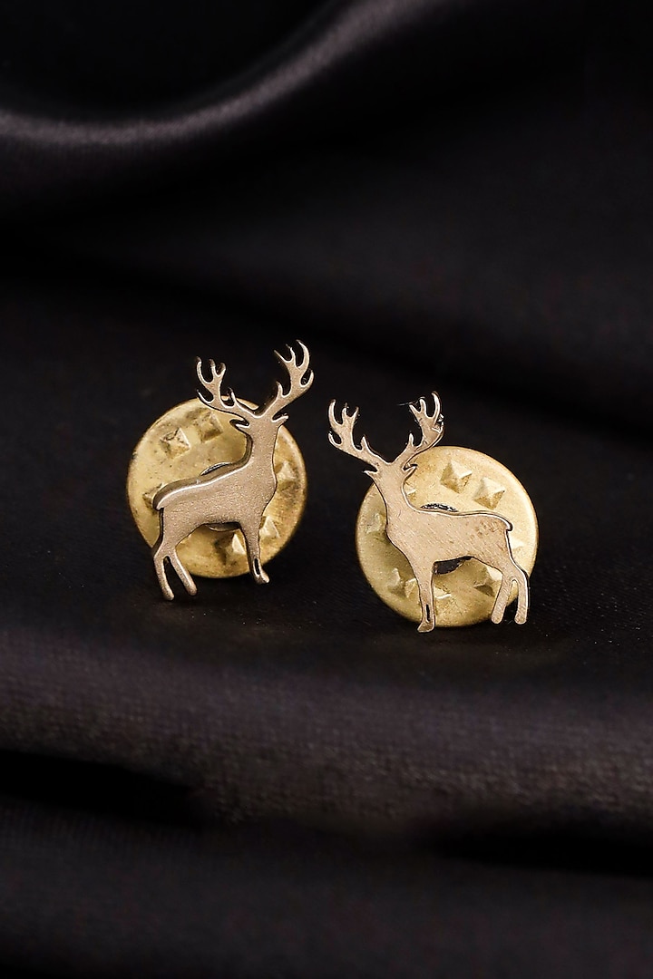 Antique Gold Brass Daring Deer Collar Tips by Cosa Nostraa