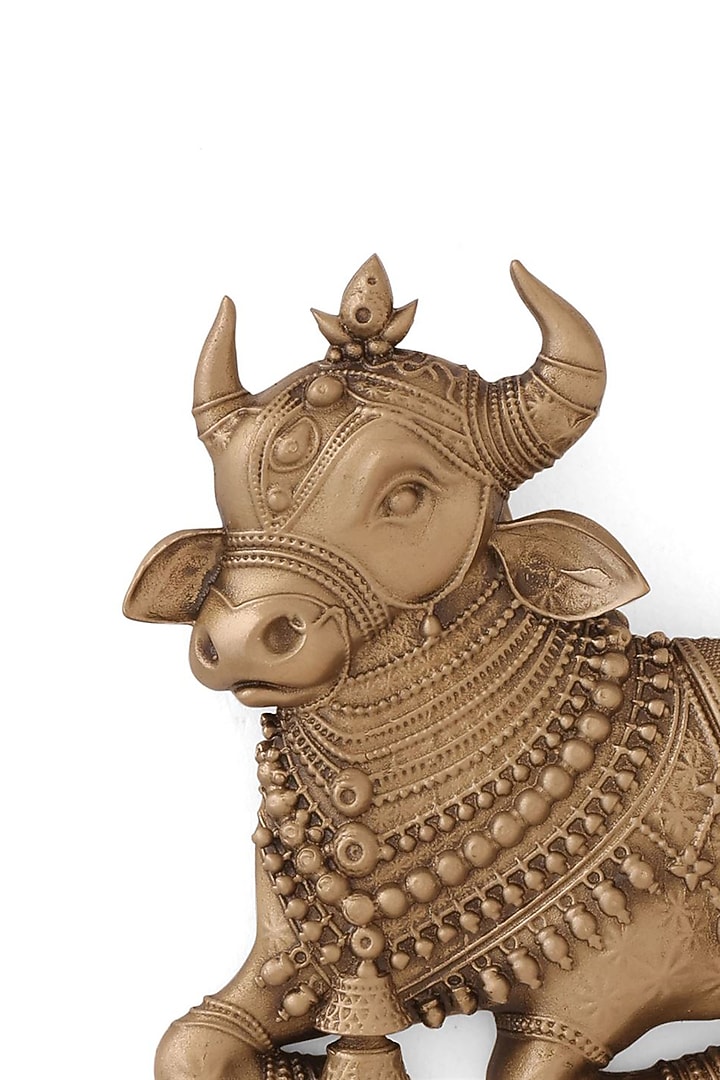 Antique Gold Brass Lord Divine Nandi Brooch by Cosa Nostraa at Pernia's Pop Up Shop