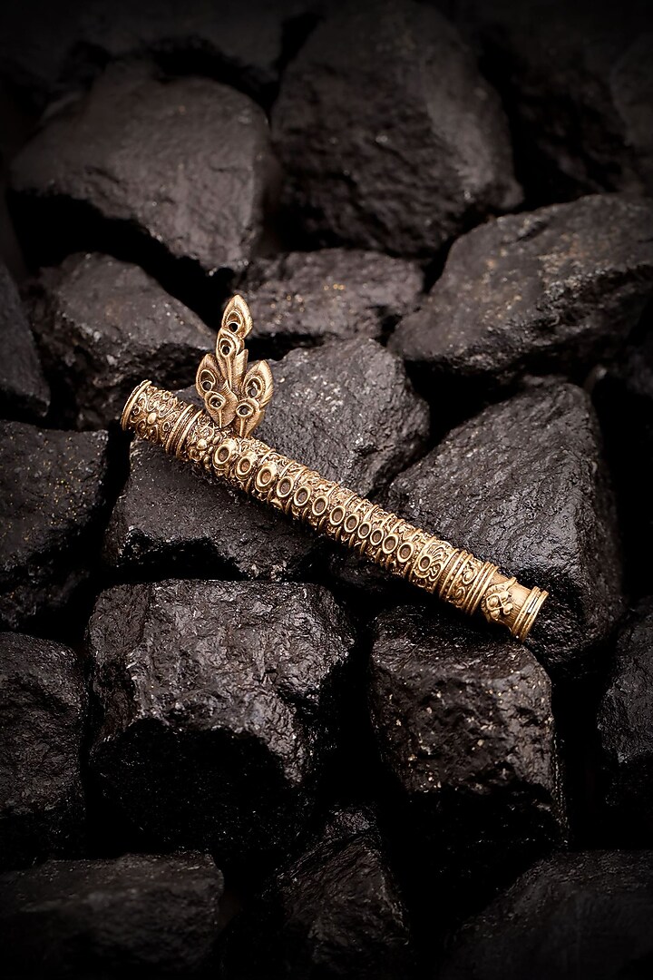 Antique Gold Brass Heritage Flute Brooch by Cosa Nostraa at Pernia's Pop Up Shop
