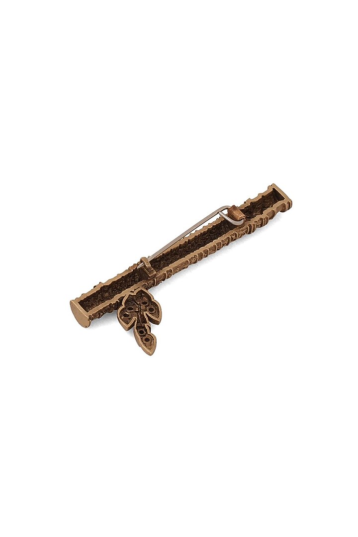 Antique Gold Brass Heritage Flute Brooch by Cosa Nostraa at Pernia's Pop Up Shop