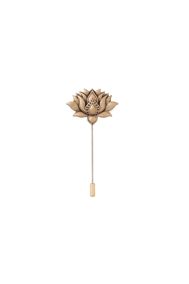 Antique Gold Brass Lotus Aura Lapel Pin by Cosa Nostraa at Pernia's Pop Up Shop