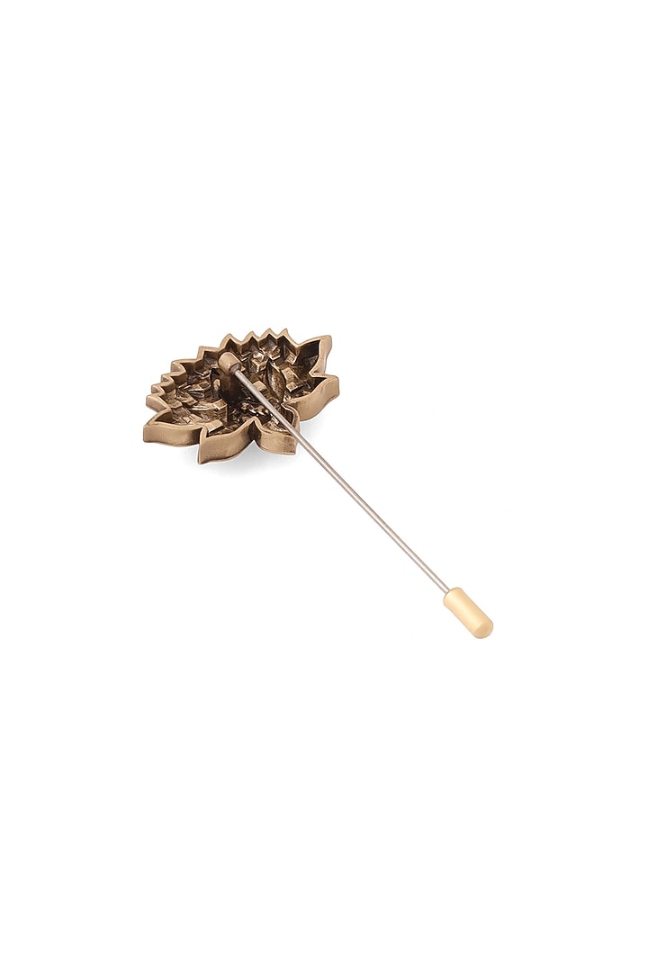 Antique Gold Brass Lotus Aura Lapel Pin by Cosa Nostraa at Pernia's Pop Up Shop