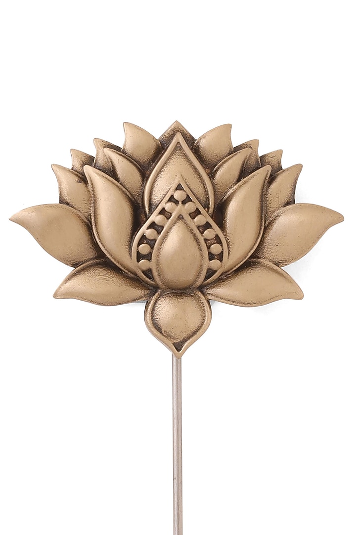 Antique Gold Brass Lotus Aura Lapel Pin by Cosa Nostraa at Pernia's Pop Up Shop