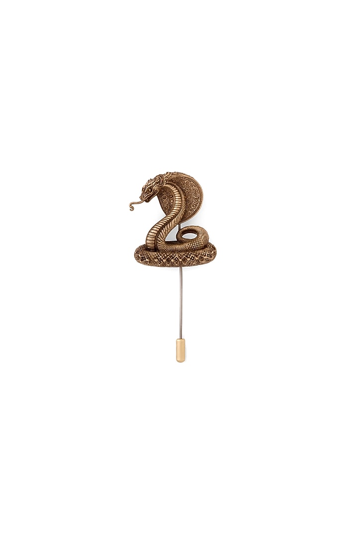 Antique Gold Brass Serpent Sovereign Lapel Pin by Cosa Nostraa at Pernia's Pop Up Shop