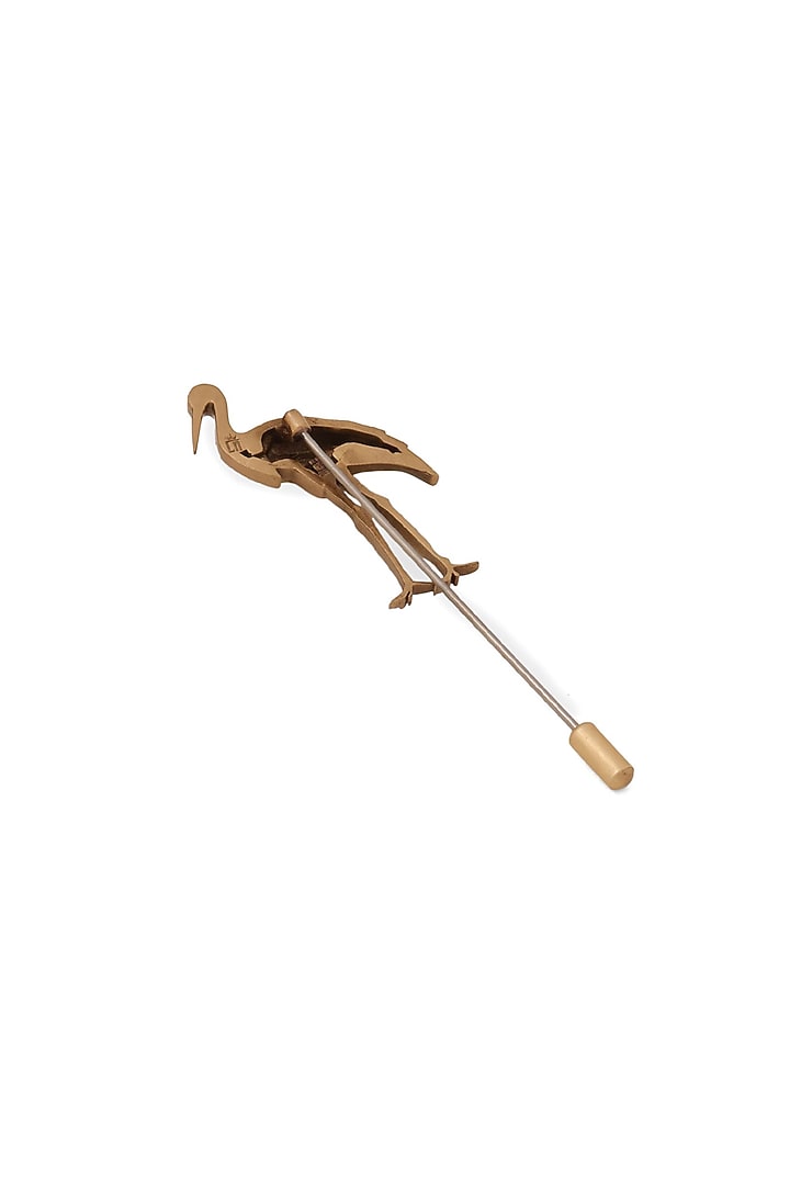 Antique Gold Brass Herons Elegance Lapel Pin by Cosa Nostraa at Pernia's Pop Up Shop