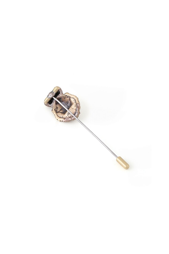 Antique Gold Brass Crowned Lion Lapel Pin by Cosa Nostraa at Pernia's Pop Up Shop