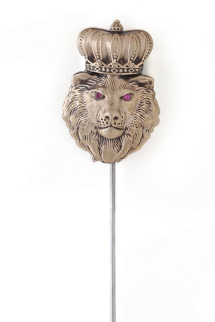Antique Gold Brass Crowned Lion Lapel Pin by Cosa Nostraa at Pernia's Pop Up Shop
