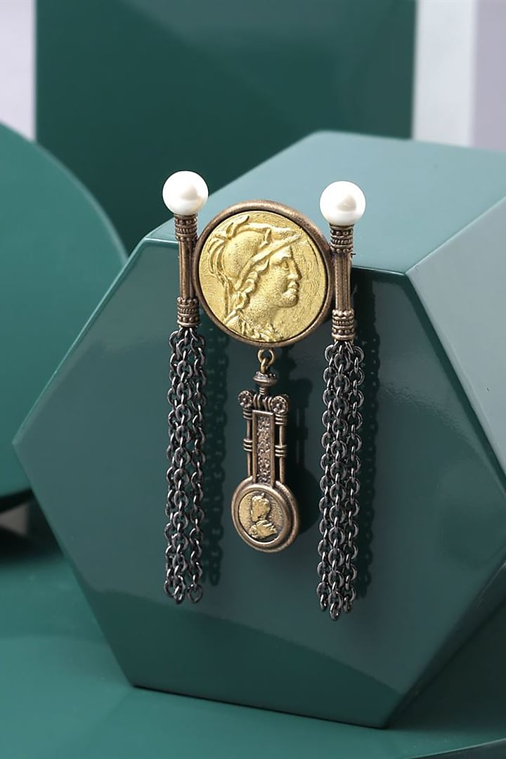Dual Tone Denarius Coin Brooch by Cosa Nostraa at Pernia's Pop Up Shop