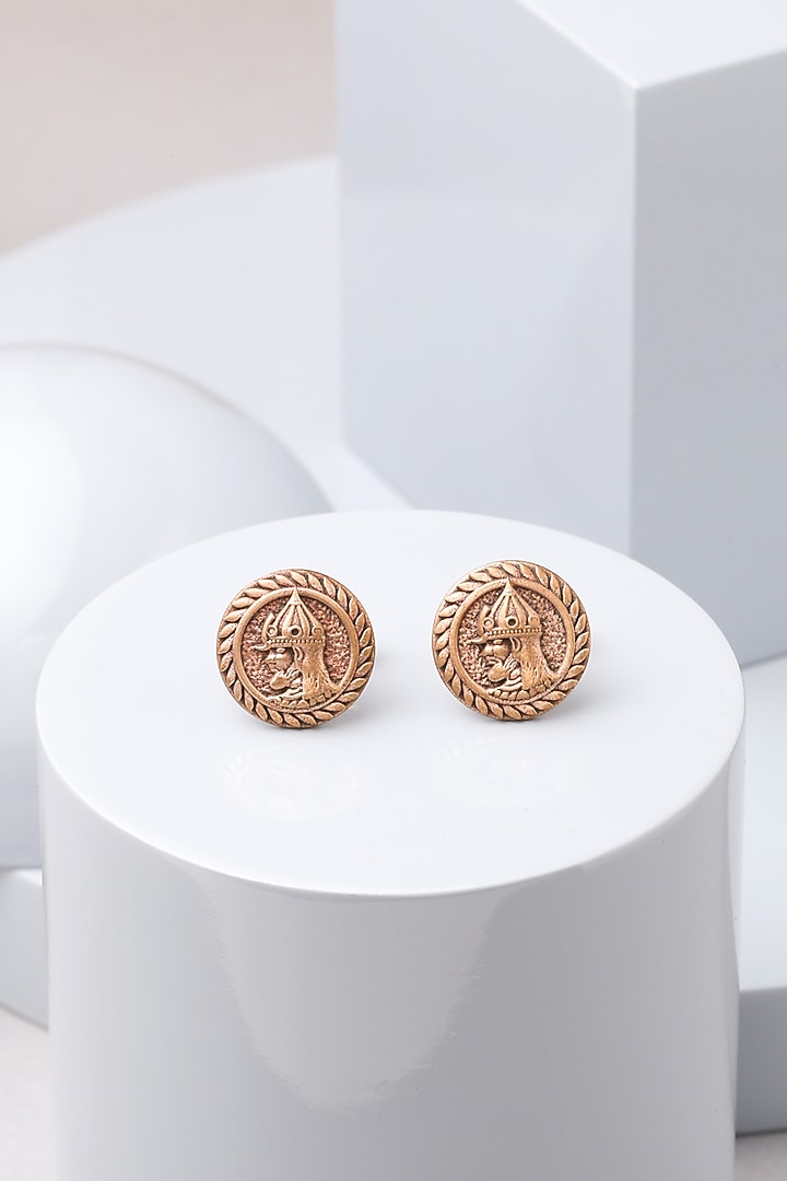 Red Metal Toned Warrior Cufflinks by Cosa Nostraa at Pernia's Pop Up Shop