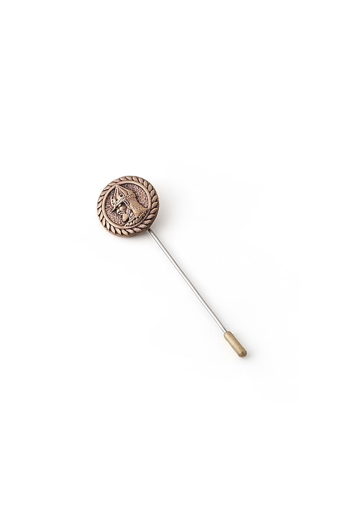 Red Metal Toned Alexander Nevsky Lapel Pin by Cosa Nostraa at Pernia's Pop Up Shop