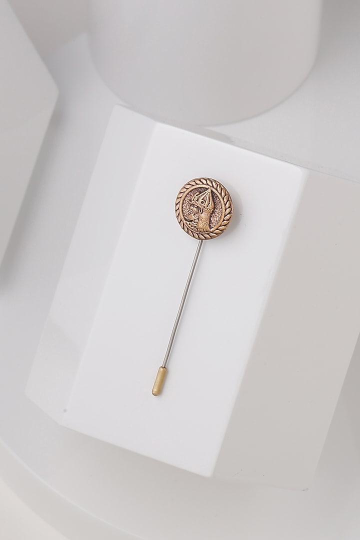 Red Metal Toned Alexander Nevsky Lapel Pin by Cosa Nostraa at Pernia's Pop Up Shop