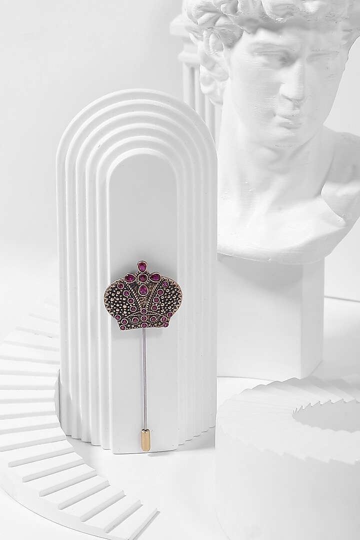 Antique Gold Majestic Crown Lapel Pin by Cosa Nostraa at Pernia's Pop Up Shop