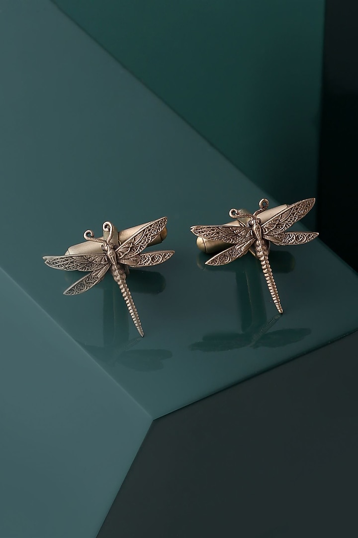 Antique Gold Dragonfly Cufflinks by Cosa Nostraa at Pernia's Pop Up Shop