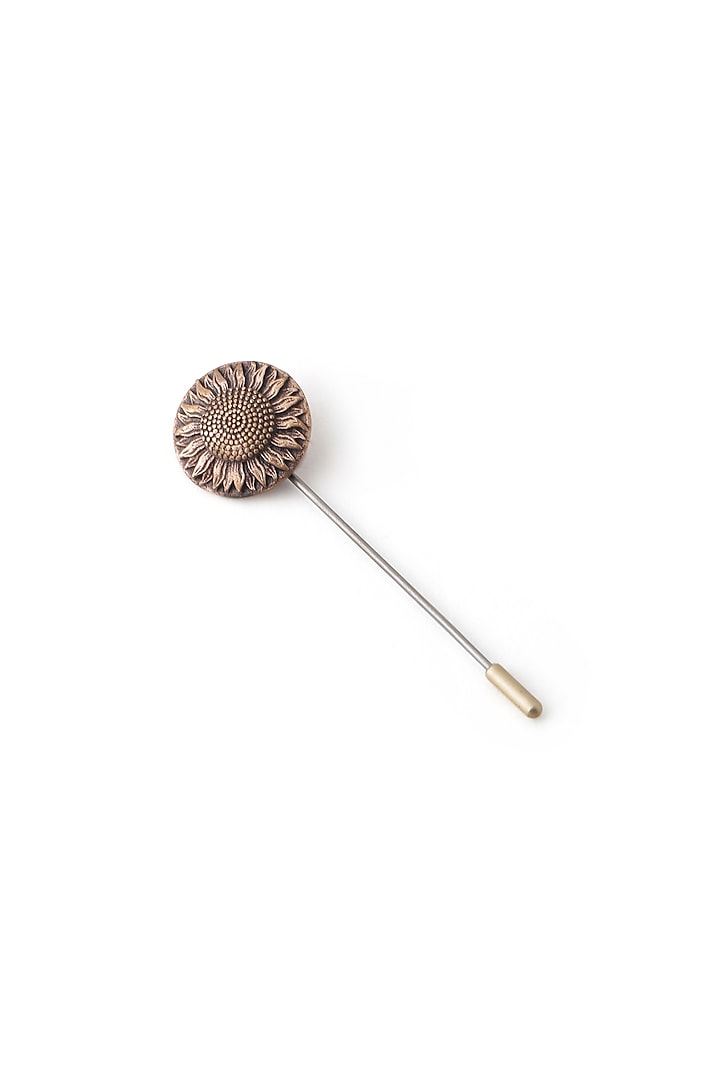 Red Metal Toned Sunflower Lapel Pin by Cosa Nostraa at Pernia's Pop Up Shop