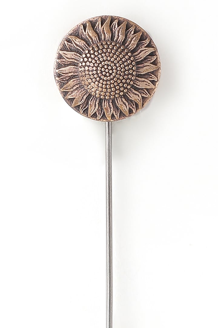 Red Metal Toned Sunflower Lapel Pin by Cosa Nostraa at Pernia's Pop Up Shop