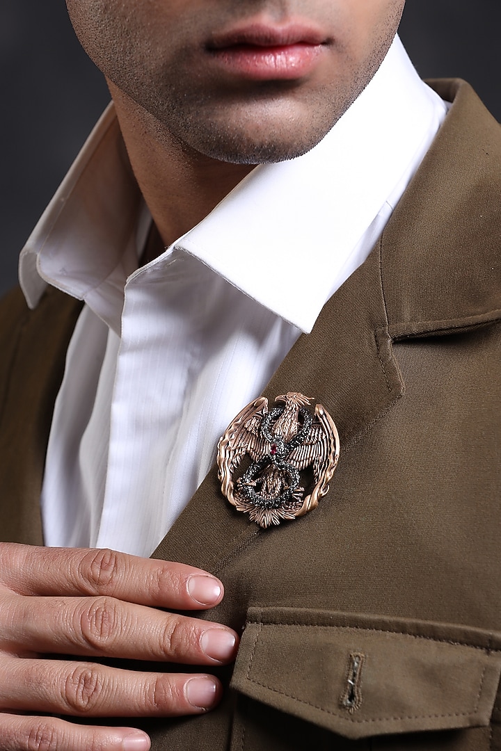 Dual Toned Mythical Phoenix Brooch by Cosa Nostraa at Pernia's Pop Up Shop