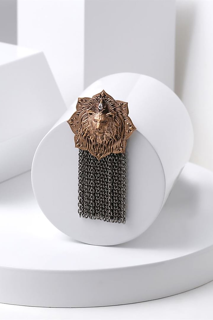 Dual Toned Emperor Lion Brooch by Cosa Nostraa at Pernia's Pop Up Shop