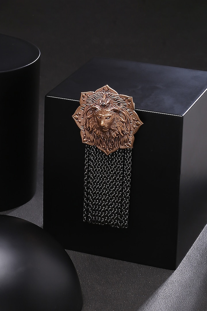 Dual Toned Emperor Lion Brooch by Cosa Nostraa at Pernia's Pop Up Shop