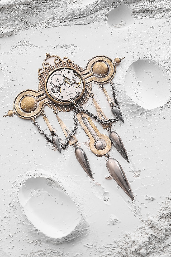 Dual Toned Time Machine Brooch by Cosa Nostraa at Pernia's Pop Up Shop