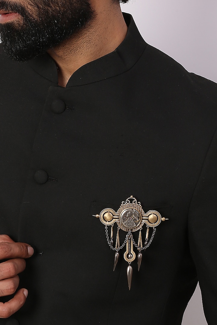 Dual Toned Time Machine Brooch by Cosa Nostraa at Pernia's Pop Up Shop