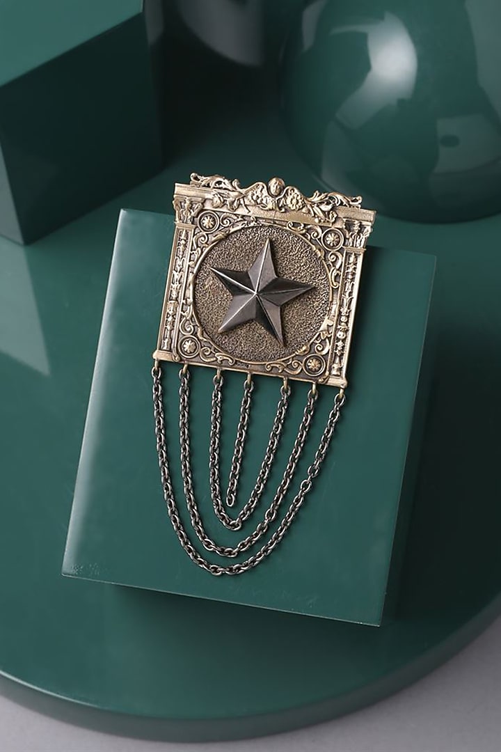 Dual Toned Handcrafted Merit Brooch by Cosa Nostraa at Pernia's Pop Up Shop