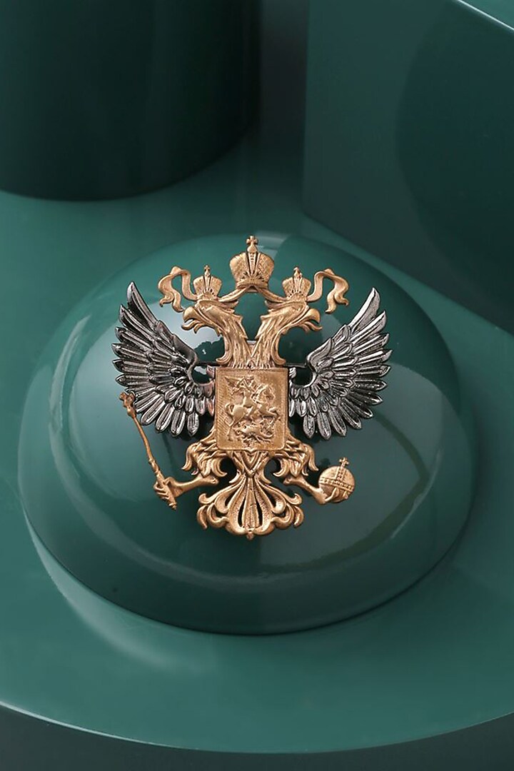 Dual Toned State Emblem Brooch by Cosa Nostraa at Pernia's Pop Up Shop