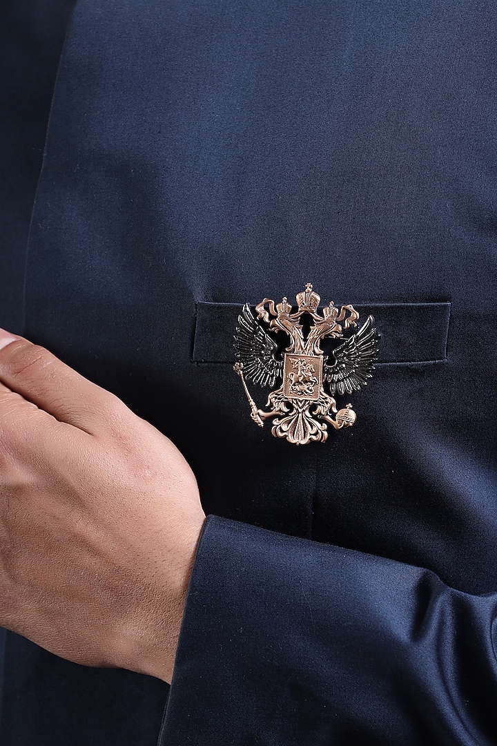 Dual Toned State Emblem Brooch by Cosa Nostraa at Pernia's Pop Up Shop