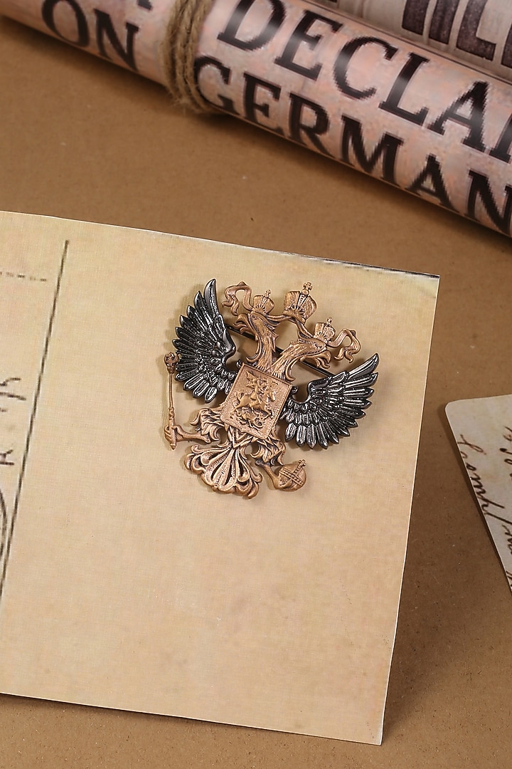Dual Toned State Emblem Brooch by Cosa Nostraa at Pernia's Pop Up Shop
