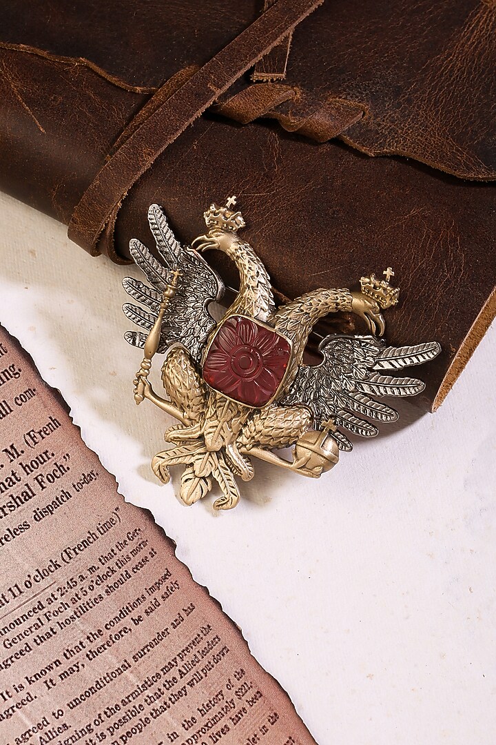 Dual Toned Russian Emblem Brooch by Cosa Nostraa at Pernia's Pop Up Shop