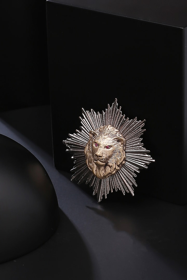 Dual Toned Lion Brooch by Cosa Nostraa at Pernia's Pop Up Shop