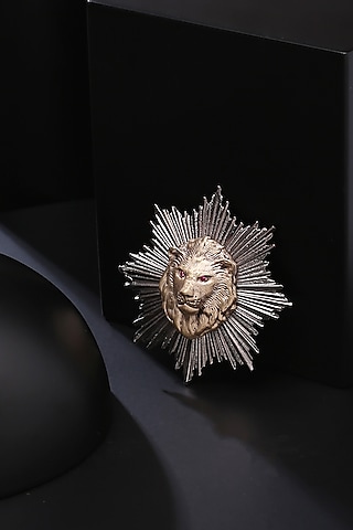 Dual Toned Lion Brooch by Cosa Nostraa