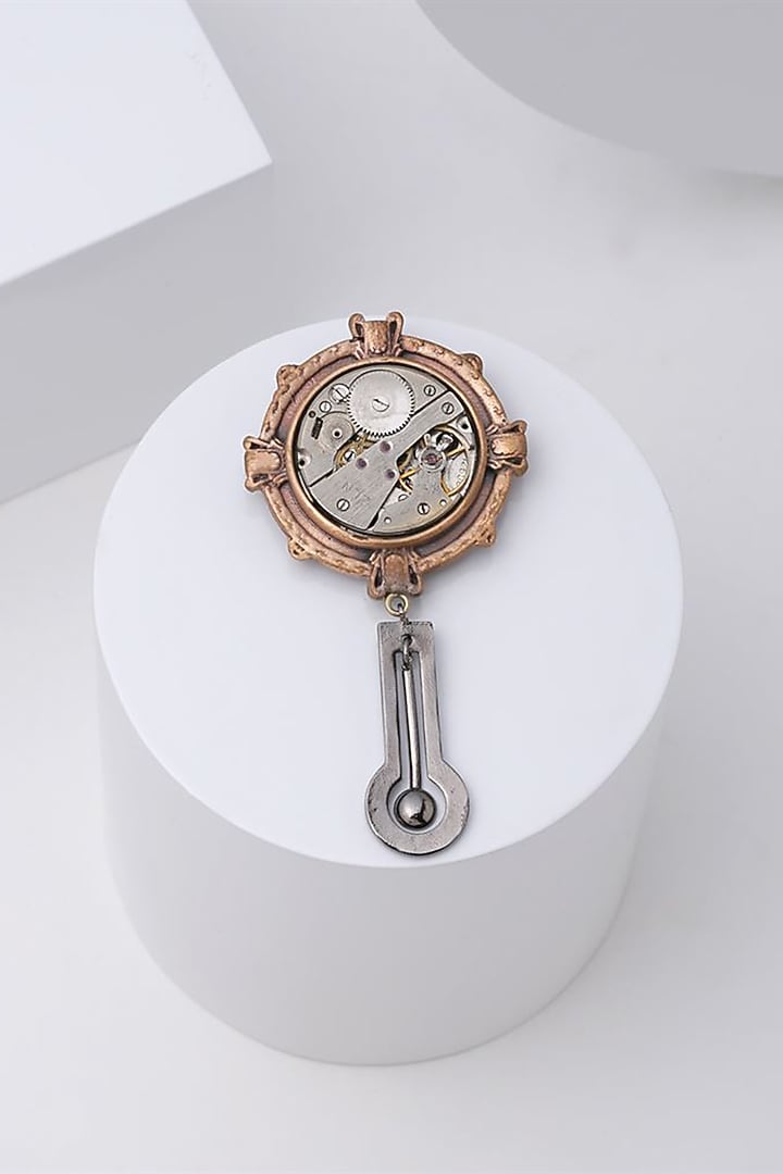 Dual Toned Pendulum Brooch by Cosa Nostraa at Pernia's Pop Up Shop