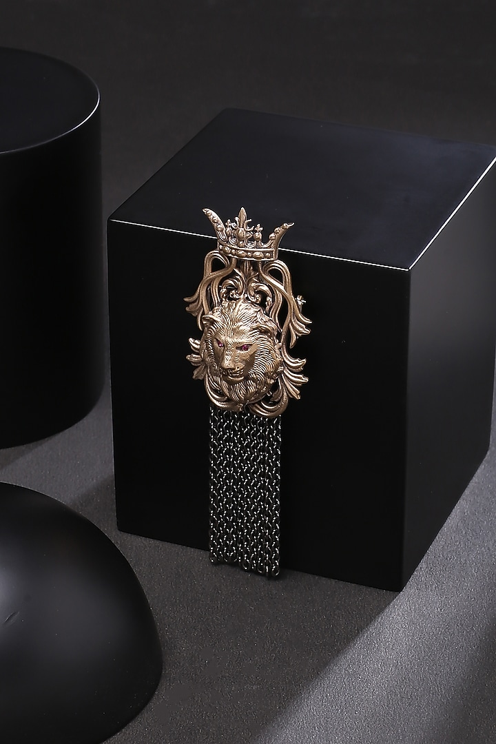 Dual Toned Majestic Lion Brooch by Cosa Nostraa at Pernia's Pop Up Shop