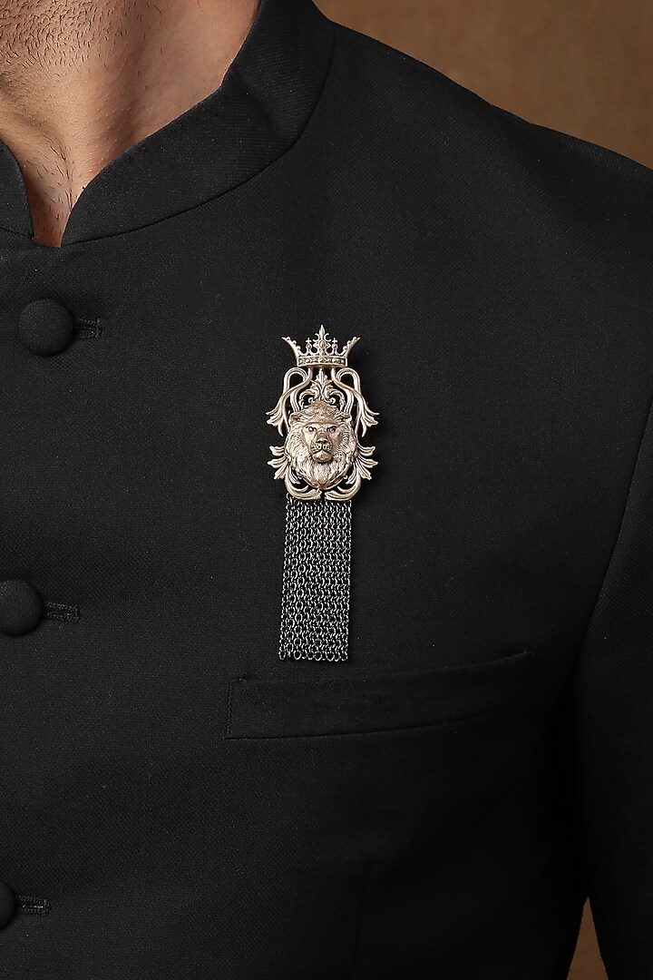 Dual Toned Majestic Lion Brooch by Cosa Nostraa at Pernia's Pop Up Shop