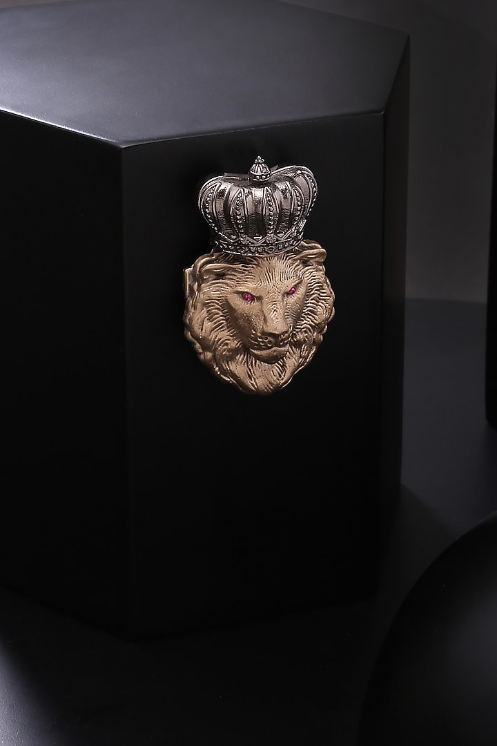 Dual Toned Royal Lion Brooch by Cosa Nostraa at Pernia's Pop Up Shop