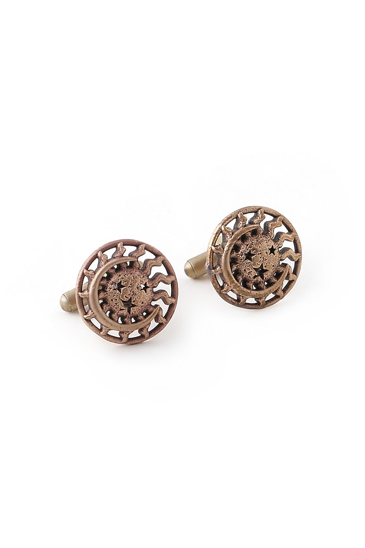 Antique Gold Sun & Moon Cufflinks by Cosa Nostraa at Pernia's Pop Up Shop