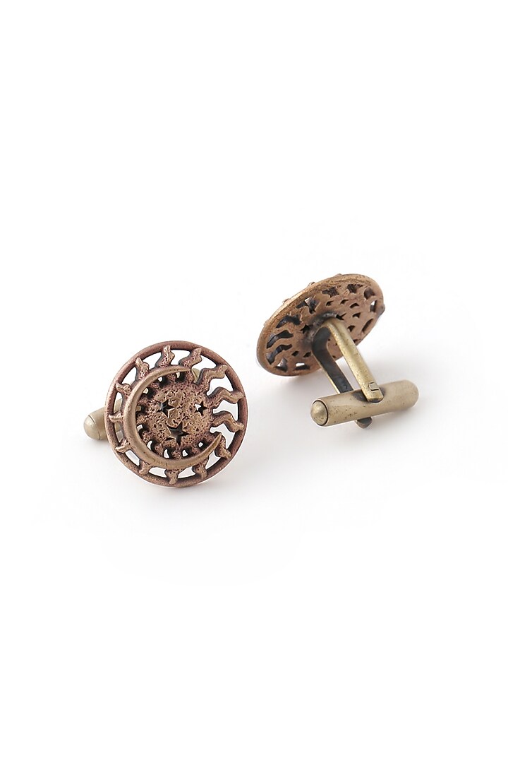 Antique Gold Sun & Moon Cufflinks by Cosa Nostraa at Pernia's Pop Up Shop