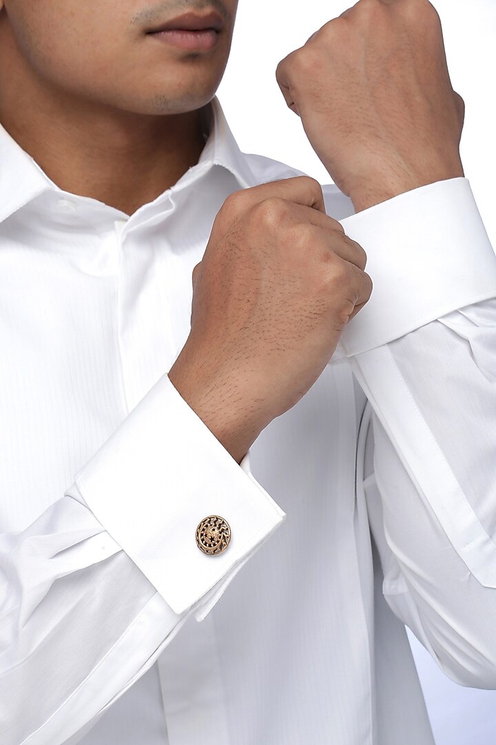 Antique Gold Sun & Moon Cufflinks by Cosa Nostraa at Pernia's Pop Up Shop
