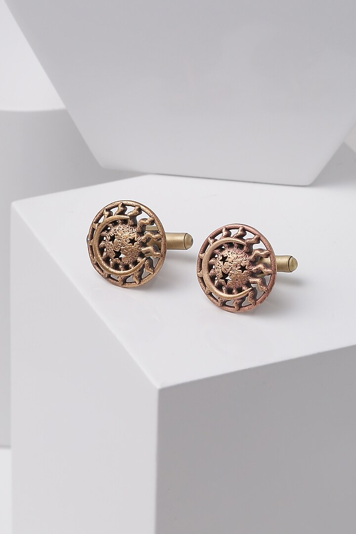 Antique Gold Sun & Moon Cufflinks by Cosa Nostraa at Pernia's Pop Up Shop